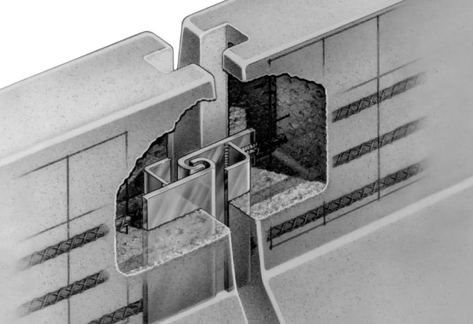 J-J Hook diagram for precast concrete barriers