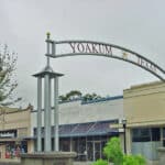 GSI Highway - TXDOT Custom Fabrications - metal entrance arch at Yoakum, Texas
